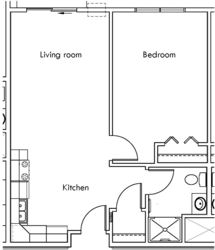Potter Ridge One Bedroom Floorplan