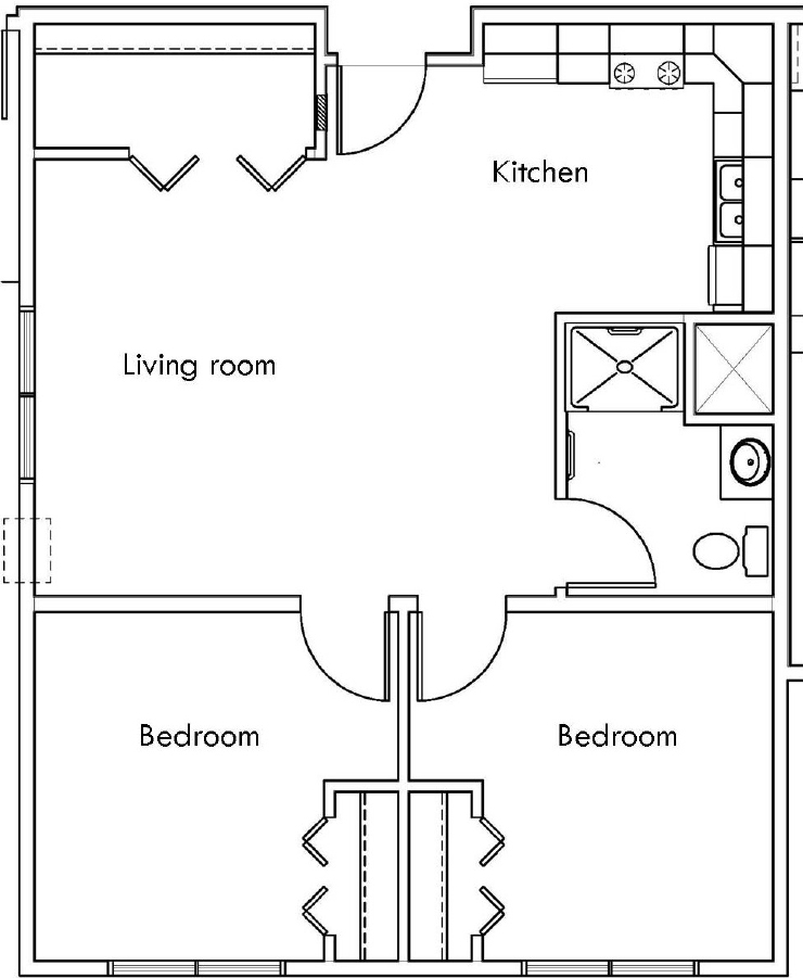 Potter Ridge Two Bedroom Floorplan - Small